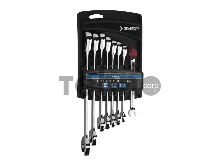 Набор комбинированных гаечных ключей Зубр трещоточных 8 шт, 8 - 19 мм, 27074-H8_z01