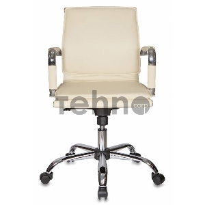 Кресло руководителя Бюрократ CH-993-Low/Ivory низкая спинка слоновая кость искусственная кожа крестовина хромированная