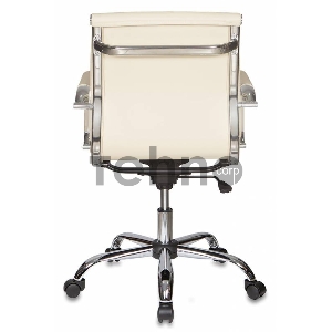 Кресло руководителя Бюрократ CH-993-Low/Ivory низкая спинка слоновая кость искусственная кожа крестовина хромированная
