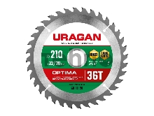 Диск URAGAN Optima 210х32/30мм 36Т, диск пильный по дереву