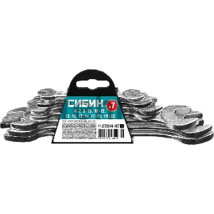 Набор рожковых гаечных ключей 7 шт, 6 - 22 мм, СИБИН