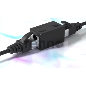 Модуль RJ-45 (F) <->RJ-45(F) ,FTP, проходной, ABS пластик, черный, кат. 5e VCOM <CT251S>