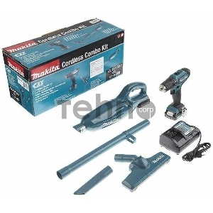 Набор инструментов Makita CXT: дрель-шуруповерт DF333DZ + пылесос CL106FDZ + 2 аккумулятора BL1016 + з/у DC10WD CLX226X1