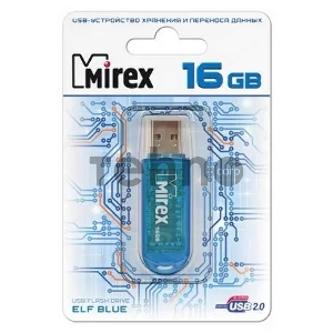 Флеш Диск 16GB Mirex Elf, USB 2.0, Синий