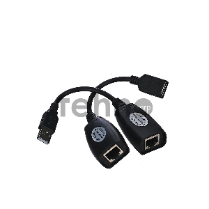 Кабель AM/AF удлинитель USB по витой паре(AM/RJ45-RJ45/AF) до 45m VCOM CU824