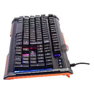 Клавиатура Oklick 717G черный/серый USB Multimedia LED