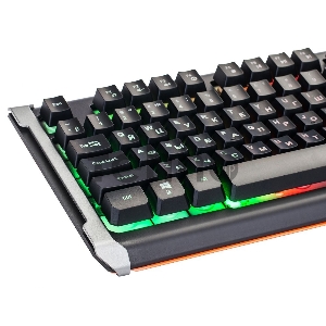 Клавиатура Oklick 717G черный/серый USB Multimedia LED