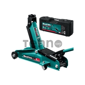 Домкрат KRAFTOOL RIGID 2.25т 130-385мм подкатной домкрат с увеличенным подъемом в кейсе Домкрат KRAFTOOL RIGID 2.25т 130-385мм подкатной домкрат с увеличенным подъемом в кейсе