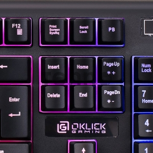 Клавиатура Oklick 717G черный/серый USB Multimedia LED