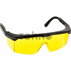 Желтые очки STAYER OPTIMA защитные открытого типа, регулируемые по длине дужки.