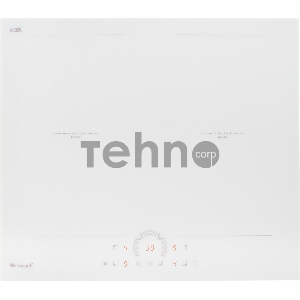 Индукционная варочная панель Weissgauff, 60 см,стеклокерамика Vitro Ceramic, сенсорное+слайдерное управление, FLEX ZONE, индикация степени нагрева, таймер, блокировка от детей, белая