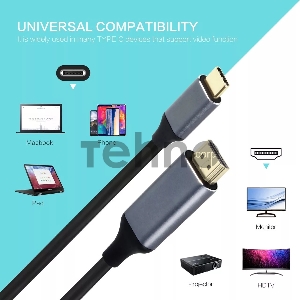 Кабель USB3.1 CM-HDMI 1.8M CU423MC-1.8M VCOM