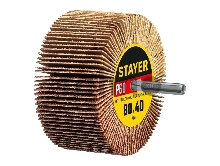 Круг шлифовальный STAYER лепестковый, на шпильке, P60, 80х40 мм