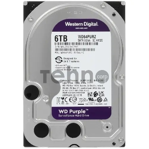 Жесткий диск WESTERN DIGITAL Purple Surveillance 6Тб Наличие SATA 3.0 256 Мб 5400 об/мин 3,5 Жесткий диск WESTERN DIGITAL Purple Surveillance 6Тб Наличие SATA 3.0 256 Мб 5400 об/мин 3,5