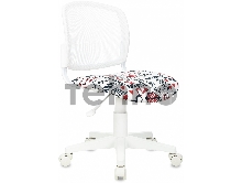 Кресло детское Бюрократ CH-W296NX белый TW-15 сиденье мультиколор красные губы сетка/ткань крестов. пластик пластик белый