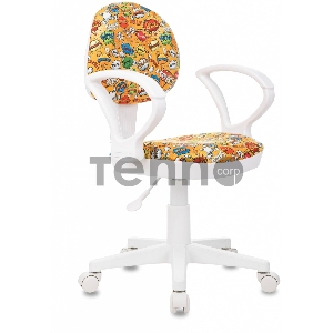 Кресло детское Бюрократ KD-3/WH/ARM оранжевый бэнг крестов. пластик пластик белый