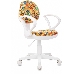 Кресло детское Бюрократ KD-3/WH/ARM оранжевый бэнг крестов. пластик пластик белый, фото 1