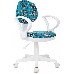 Кресло детское Бюрократ KD-3/WH/ARM голубой бум крестов. пластик пластик белый, фото 1