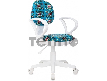 Кресло детское Бюрократ KD-3/WH/ARM голубой бум крестов. пластик пластик белый