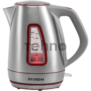 Чайник электрический Hyundai HYK-S3601 1.7л. 2000Вт серебристый/красный (корпус: нержавеющая сталь) Чайник электрический Hyundai HYK-S3601 1.7л. 2000Вт серебристый/красный (корпус: нержавеющая сталь)