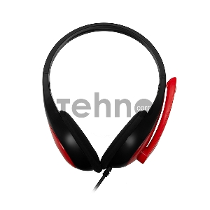 Гарнитура CBR CHP 323M черный+красный (проводная, микрофон, накладные наушники,регулировка оголовья, регулировка громкости, 1.8м)