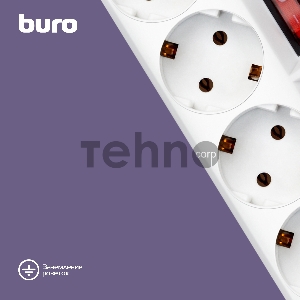 Сетевой фильтр Buro 500SH-3-SW-W 3м (5 розеток) белый (коробка)
