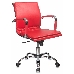 Кресло руководителя Бюрократ CH-993-Low/Red низкая спинка красный искусственная кожа крестовина хромированная, фото 1