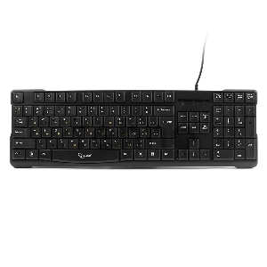 Клавиатура Gembird KB-8355U-BL, USB, черный, лазерная гравировка символов, кабель 1,85м