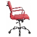Кресло руководителя Бюрократ CH-993-Low/Red низкая спинка красный искусственная кожа крестовина хромированная, фото 3