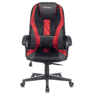Кресло игровое Бюрократ VIKING-9/BL+RED черный/красный искусст.кожа/ткань