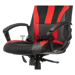 Кресло игровое Бюрократ VIKING-9/BL+RED черный/красный искусст.кожа/ткань