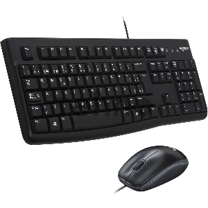 Комплект Logitech Desktop MK120 (920-002561) клавиатура K120 черная, 104 клавиши с защитой от воды Клавиатура K120, мышь M100, цвет черный, USB, RTL