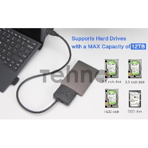 Кабель-адаптер USB3.0 ---SATA III 2.5/3,5+SSD, VCOM <CU816>