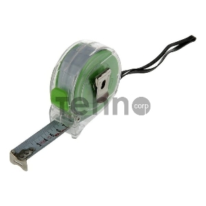 Рулетка Кварц, прозрачный корпус, амортизатор, 5 м х 25 мм// Сибртех