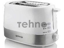 Тостер Gorenje T850WE Тостер, Материал: Пластик + металл, Цвет: Нержавеющая сталь, Функция разморозки, Функция подогрева, Количество режимов нагрева: 7, Рычаг для извлечения тостов, Автоматическое поднятие тостов, Двустороннее обжаривание, Подогрев хлеба, Механическая регулировка степени обжаривания,Рычаг для извлечения тостов, Выдвижной поддон для крошек облегчает уход за тостером,  Подсветка кнопок, Отделение для хранения кабеля, Пластиковые ножки, Мощность нагревателя: 720 Вт, Мощность подключения: 850 В