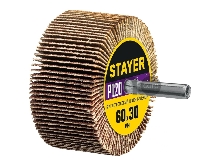 Круг шлифовальный STAYER лепестковый, на шпильке, P120, 60х30 мм
