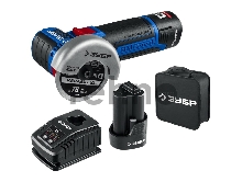 УШМ ЗУБР 12В бесщеточная 2 АКБ (2Ач), в сумке, Профессионал. AB-76-22