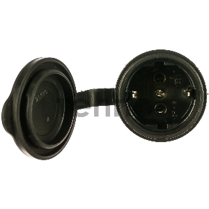 Розетка 1-м Омега РБп13-1-0м с защ. крышкой переносная с заземл. IP44 черн. каучук ИЭК PKR21-016-2-K02