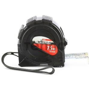 Рулетка Black, 7,5 м х 25 мм, обрезиненный корпус// Matrix