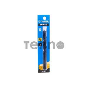 Сверло Зубр спиральное по дереву, М-образная заточка, сталь 65Г, Профессионал d=12мм 29421-140-12_z01