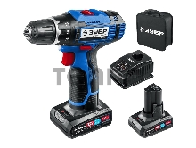 Дрель-шуруповерт ЗУБР 12В, 2 АКБ (4Ач), в сумке, Профессионал.  DL-121-42