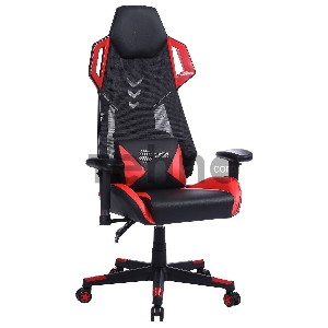 Кресло игровое Cactus CS-CHR-090BLR черный/красный сиденье черный/красный эко.кожа/сетка крестовина пластик пластик черный Кресло игровое Cactus CS-CHR-090BLR черный/красный сиденье черный/красный эко.кожа/сетка крестовина пластик пластик черный