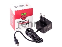 Блок питания для Raspberry Pi 4 Model B, Black, 5.1V, 3A, Cable 1.5 m, USB Type С output jack (187-3417)(187-3425)