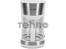 Кофеварка капельная Hyundai HYD-1214 1000Вт белый/серебристый