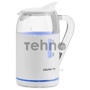 Чайник POLARIS PWK1563CGL Water Way Pro, пластик/стекло Белый