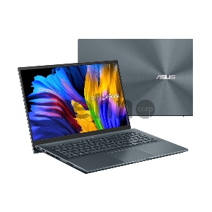 Ноутбук ASUS Zenbook Pro 15 UM535QA-KS241  AMD Ryzen 7 5800H/16Gb/1Tb SSD SSD Nvme/15.6 FHD GLARE TOUCH IPS 400 nit 1920x1080/WiFi5/BT/No OS/1.8Kg/PINE GREY(GLASS)/SLEEVE