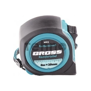 Рулетка Komfortabel, 8 м х 25 мм, обрезиненный корпус// Gross