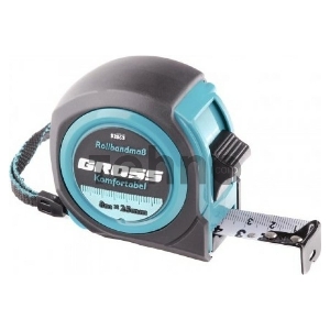 Рулетка Komfortabel, 8 м х 25 мм, обрезиненный корпус// Gross