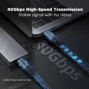 Кабель Thuderbolt4/ USB4 Type C, 5K@60Hz, 40GBps, PD 100W, 5A, VCOM, 1.2м <CU540M-1.2M>