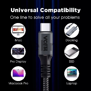 Кабель Thuderbolt4/ USB4 Type C, 5K@60Hz, 40GBps, PD 100W, 5A, VCOM, 1.2м <CU540M-1.2M>